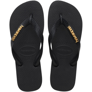 Women's Top Logo Metallic Flip Flops